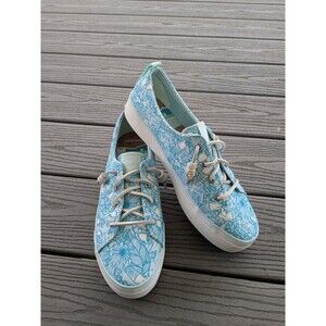 Sperry Crest Vibe Platform Sneaker Women sz 12 Blue Tropical Cushion Hawaiian